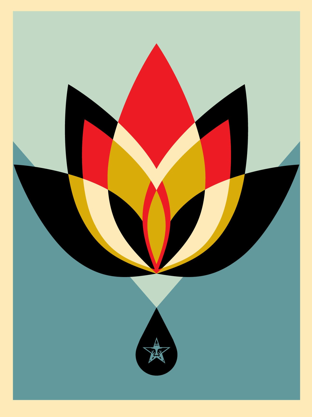 Shepard Fairey - "Bleeding Lotus (Holiday Print '17)"